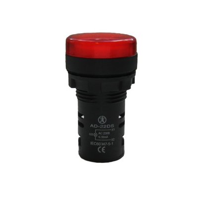 AD-22DS, красная, светодиодная матрица d=22мм, 220В AC/DC, IP65 (ЭТ)