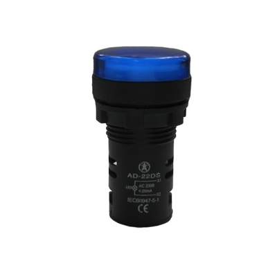 AD-22DS, синяя, светодиодная матрица d=22мм, 24В AC/DC, IP65 (ЭТ)