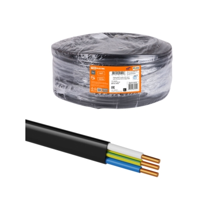 Кабель ВВГ-П нг(А)-LSLTx 3х2,5 ок(N, PE)-0,66 ГОСТ (100м) SQ0117-0210