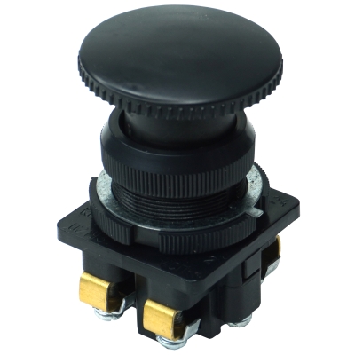 КЕ-021/2, черный, 1з+1р, гриб без фиксации, IP40, 10А, 660В (ЭТ)