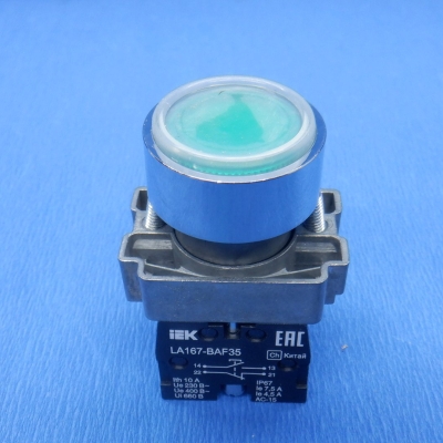 Кнопка LA167-BAF35 d=22мм 1з+1р зеленая BBT20-BAF35-3-22-67-K06