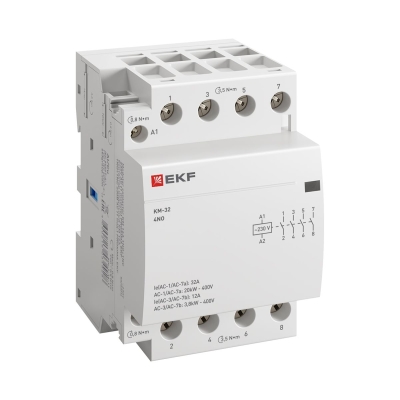Контактор модульный КМ 32А 4NО (3 мод.) km-3-32-40