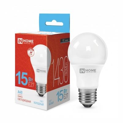 Лампа светодиодная LED-A60-VC 15Вт грушевидная 6500К холод. бел. E27 1430лм 230В 4690612020280
