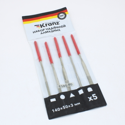 Набор надфилей алмазных 140х50х3 мм, 5 шт. KR-12-4111