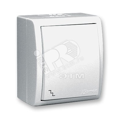 Переключатель проходной 1-кл. ОП 15 Aqua 10А IP54 винтов. зажим бел. 1594201-030