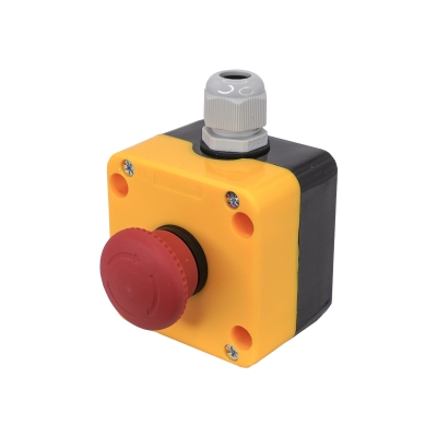 ПКУ22-K178E-65У1, 1 красный гриб с фиксацией (НО+НЗ), IP65 (ЭТ)