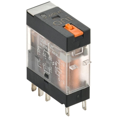 Реле общего назначения OGR-1 2C 220В AC с LED и тест. кнопкой OGR-1-2C-AC220V-L-B