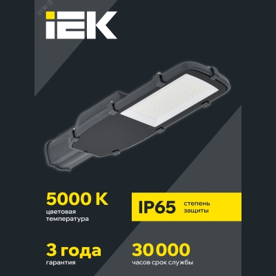 Светильник светодиодный ДКУ 1002-100Д 5000К IP65 сер. IEK LDKU0-1002-100-5000-K03