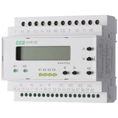 Устройство управления резервным питанием AVR-02 (3х400В+N^ 5 перекл. х8А^ IP20) F&F EA04.006.004