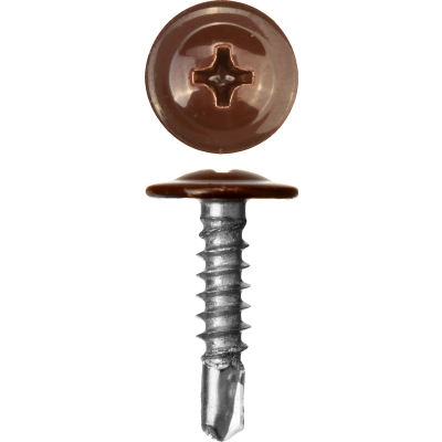 ЗУБР ПШМ-С 8017, 25 х 4.2 мм, шок.-коричн., 400 шт (0,82 кг.), саморез с пресс-шайбой и сверлом (300211-42-025-8017)