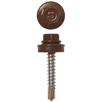 ЗУБР СКД 8017, 29 х 4.8 мм, шок.-коричн., 2500 шт (12,6 кг.), кровельный саморез, Профессионал (4-300310-48-029-8017)